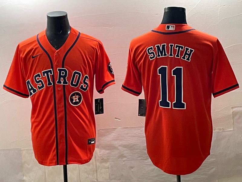 Men 2025 Houston Astros 11 Smith Orange Nike 2025 MLB Jersey 018
